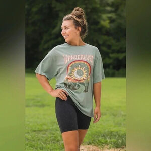 BaeVely Wanderlust Graphic Tee - Medium NEW